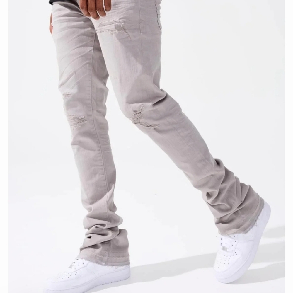 Jordan Craig Martin Stacked Light Gray Sz 30 Jeans (Bin C)